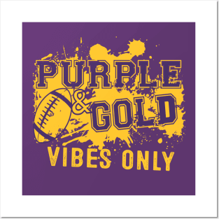 Purple & Gold Game Day For High School Football Group Fans Posters and Art